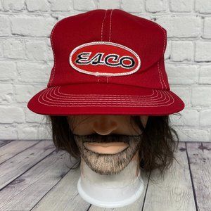Vintage K-Brand Hat Cap Snapback Red ESCO Embroidered Sew On Patch Polyester